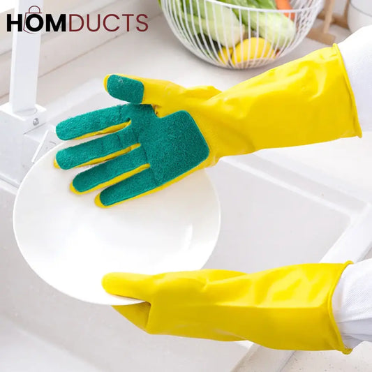 Scrub Dishwashing Gloves