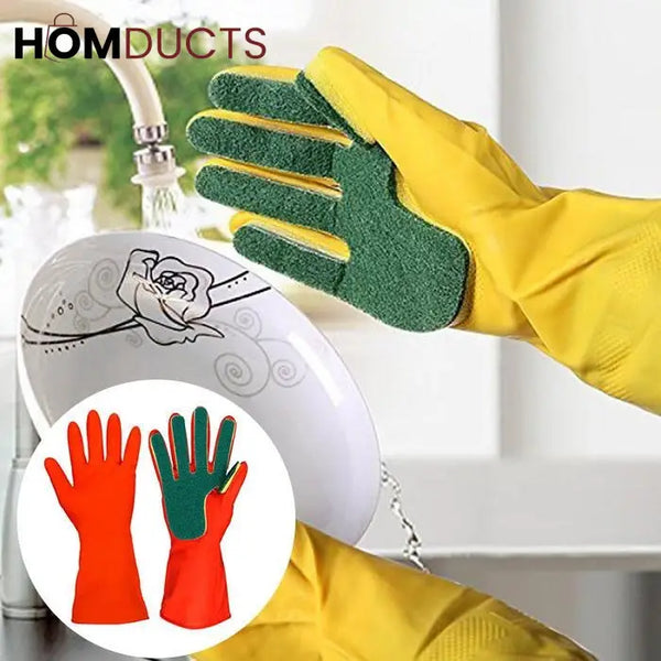 Scrub Dishwashing Gloves