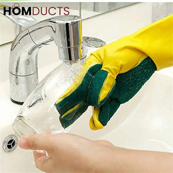 Scrub Dishwashing Gloves