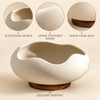 Sculptural serving bowl feature infographic