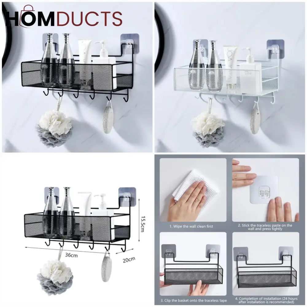 Wall Mounted Metal shelf with hook