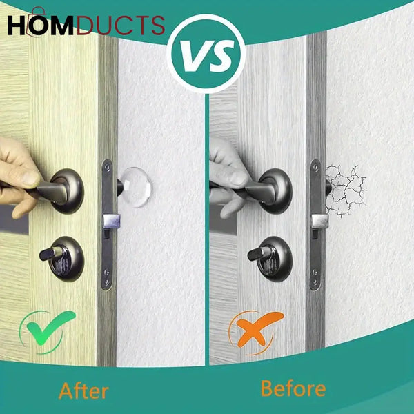 Self-Adhesive Silicone Door Handle Wall Protector – Shock Absorbing Bumper Pads for Walls Furniture & Appliances 6pcs