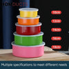 Set of 5 Multicolor Stainless Steel Food Storage Bowls with Airtight Lids – Stackable Kitchen Containers