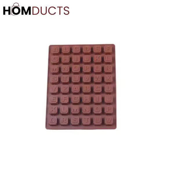 Silicone Alphabet Letter Mold for Chocolate, Ice, Candy & Cake Decor - Non-Stick & Food Grade