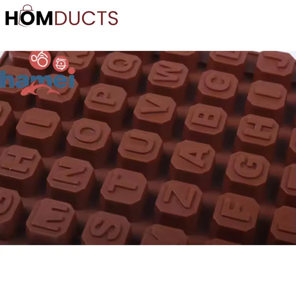 Silicone Alphabet Letter Mold for Chocolate, Ice, Candy & Cake Decor - Non-Stick & Food Grade