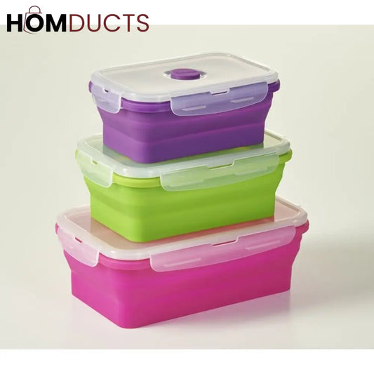 Silicone Collapsible 3Pcs Food Container