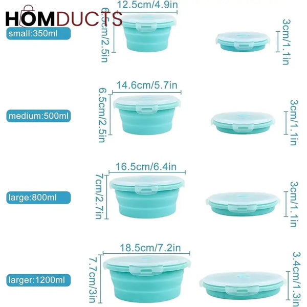 Silicone Collapsible Bowl Set (4Pcs)