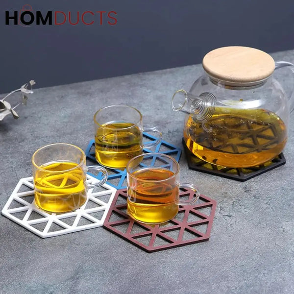 Silicone Heat Resistant Nonslip Coaster Set (4Pcs Set)