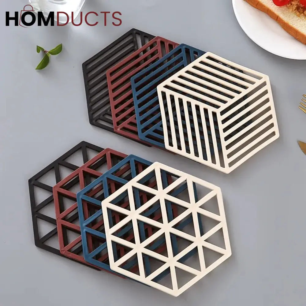 Silicone Heat Resistant Nonslip Coaster Set (4Pcs Set)