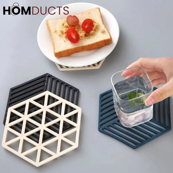 Silicone Heat Resistant Nonslip Coaster Set (4Pcs Set)