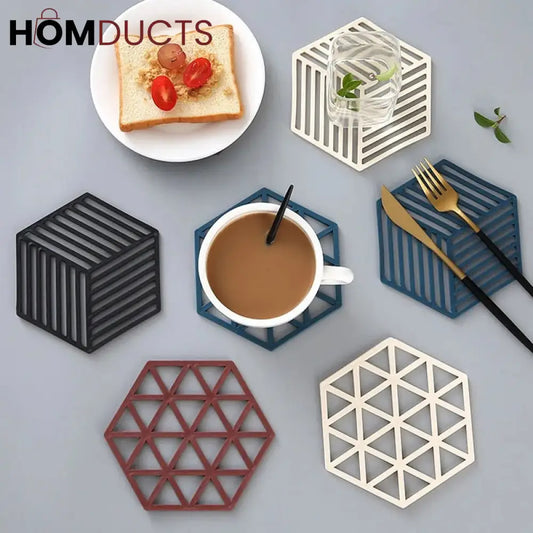 Silicone Heat Resistant Nonslip Coaster Set (4Pcs Set)