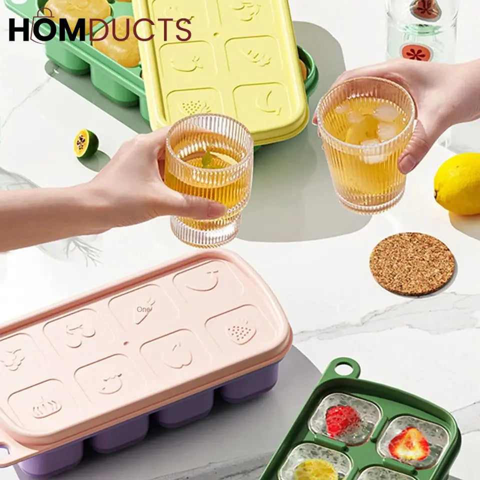 Silicone Ice Cube Mold With Lid