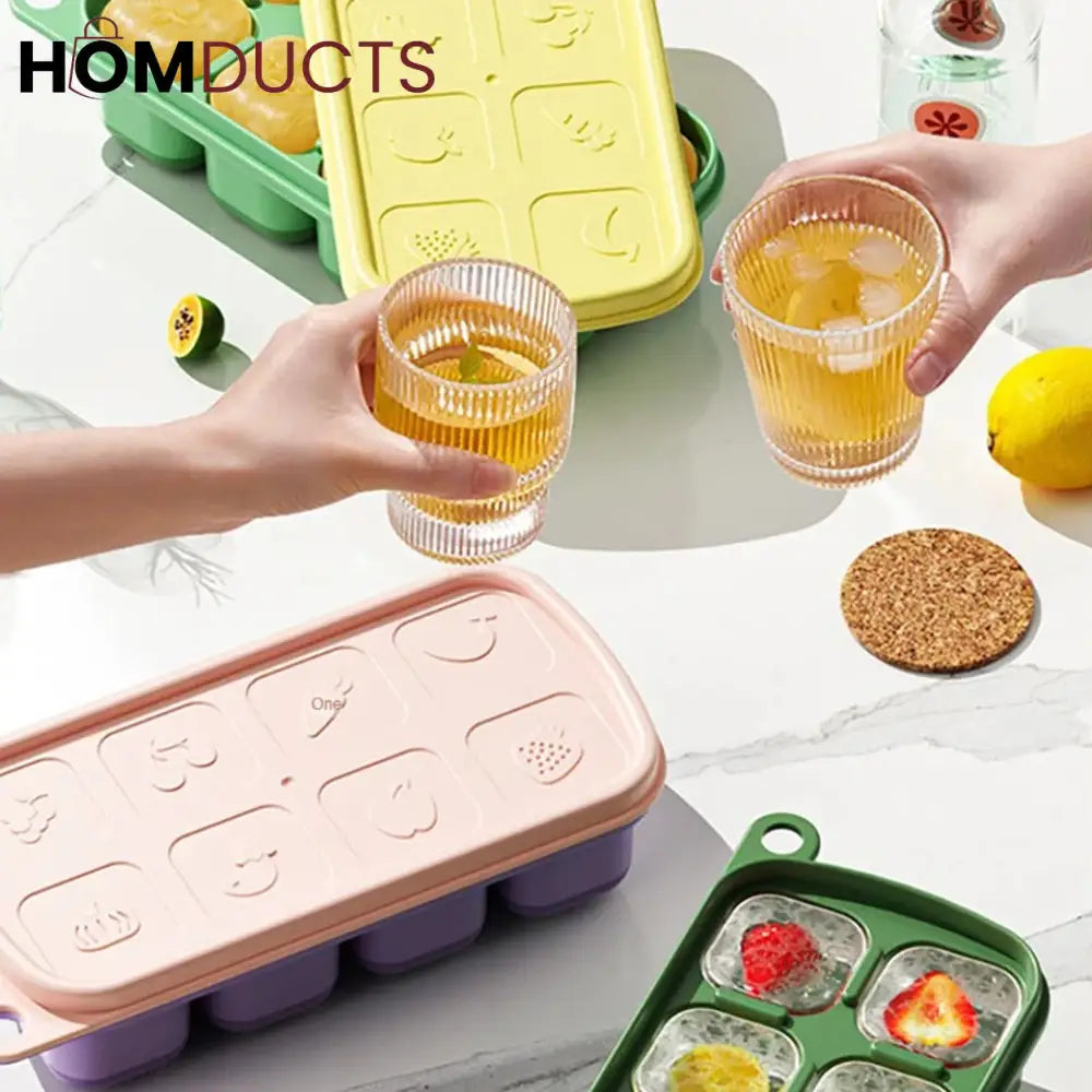 Silicone Ice Cube Mold With Lid