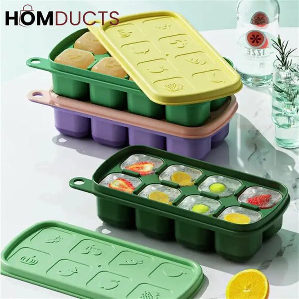 Silicone Ice Cube Mold With Lid