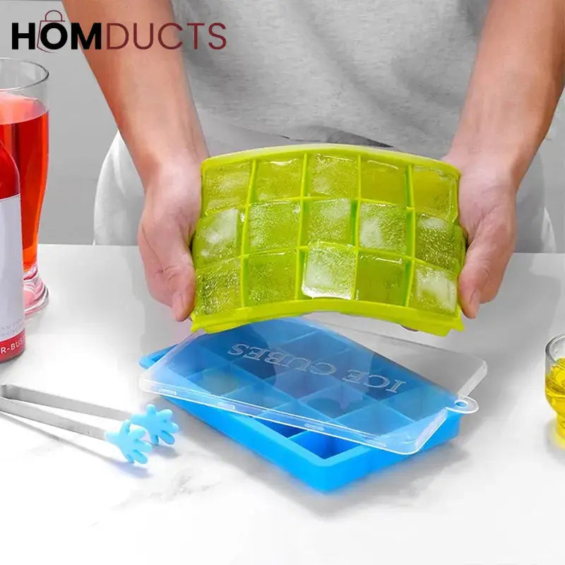 Silicone Ice Cube Tray With Lid