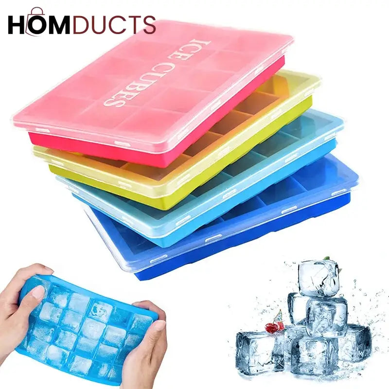 Silicone Ice Cube Tray With Lid