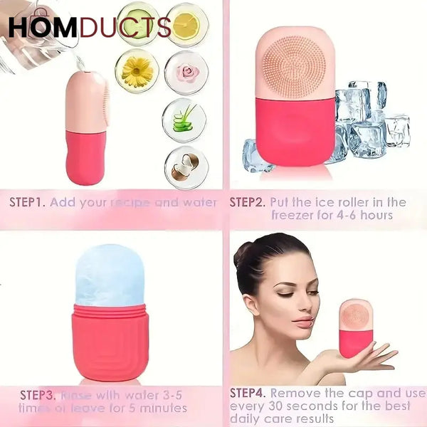 Silicone Ice Roller With Face Massager