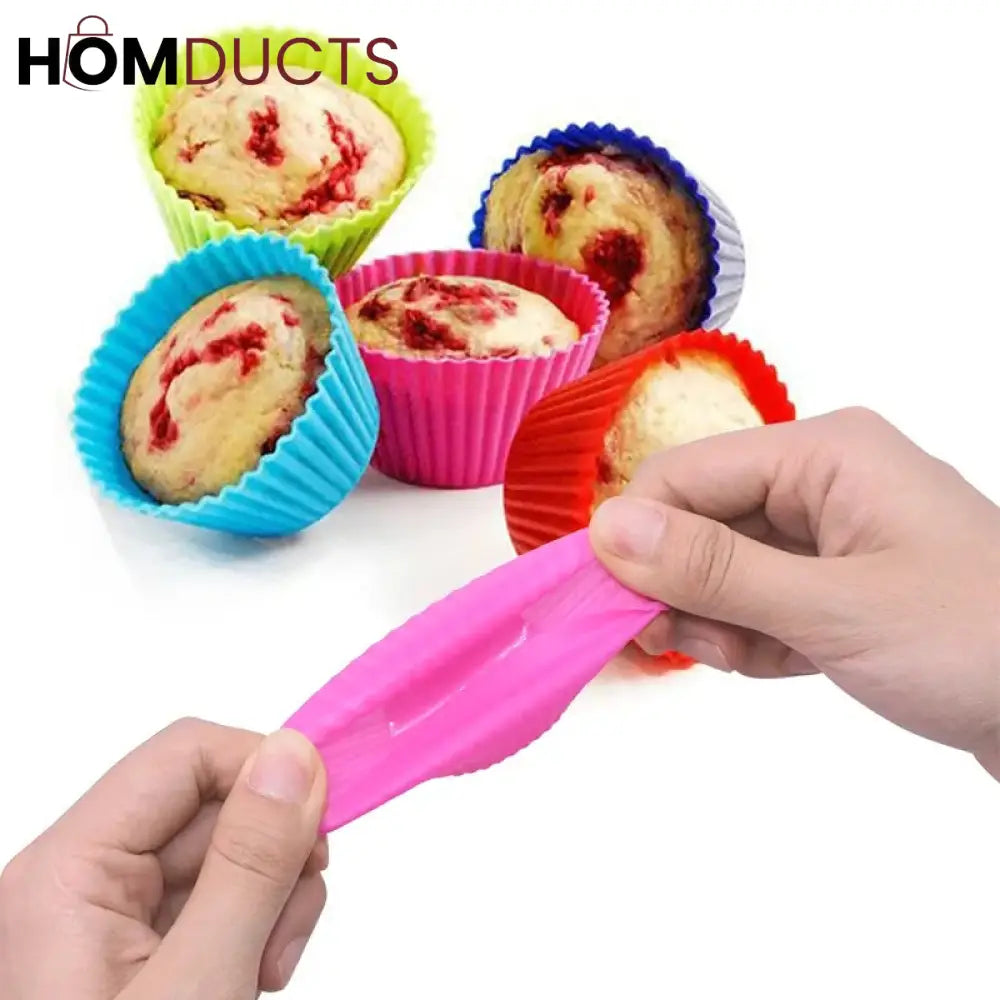 Silicone Reusable Cup Cake Mold (6Pcs Pack)