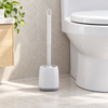 Silicone toilet brush with compact holder