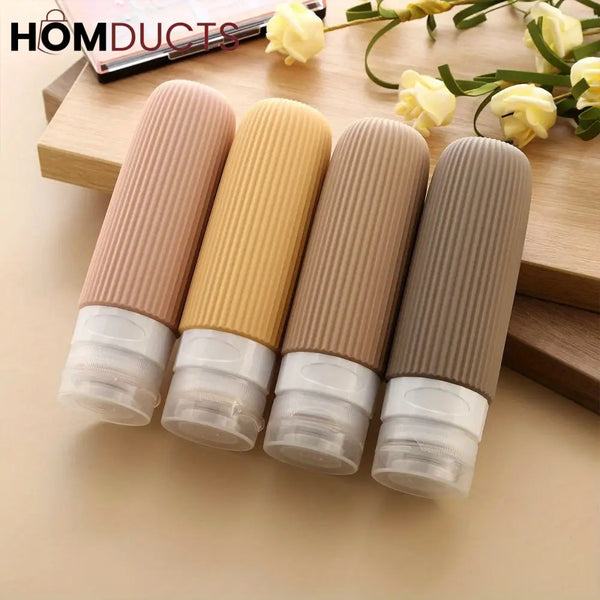 Silicone Travel Bottles Set – Refillable Leakproof Squeeze Containers for Toiletries Shampoo Lotion & Skincare