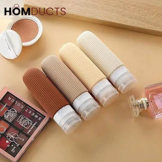 Silicone Travel Bottles Set – Refillable Leakproof Squeeze Containers for Toiletries Shampoo Lotion & Skincare