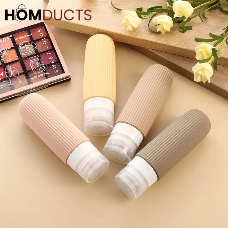 Silicone Travel Bottles Set – Refillable Leakproof Squeeze Containers for Toiletries Shampoo Lotion & Skincare