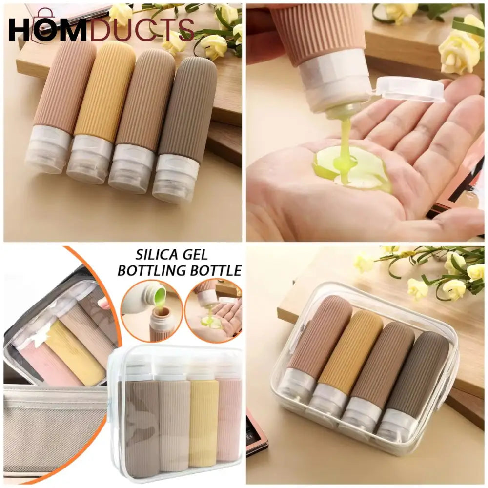 Silicone Travel Bottles Set – Refillable Leakproof Squeeze Containers for Toiletries Shampoo Lotion & Skincare