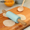 Silicone Wooden Handle Rolling Pin