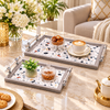 Premium Silver Decorative Rectangular Serving Tray Set – 2 Piece lifestyle image