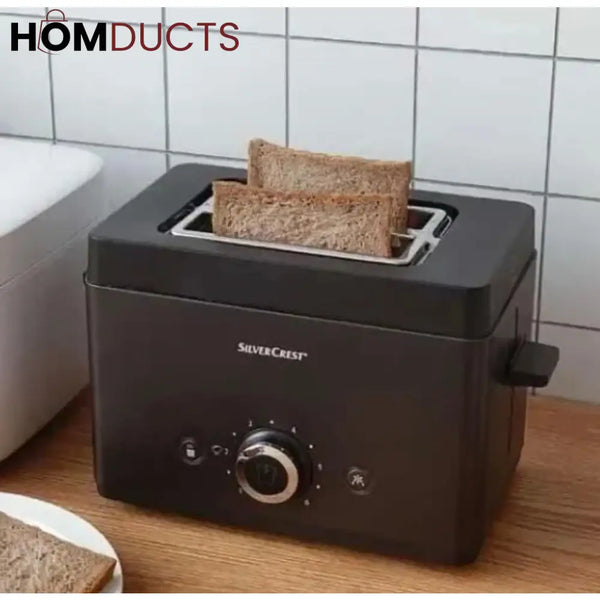 SilverCrest Deluxe 2-Slice Toaster – Retro Red Finish with Adjustable Browning & Crumb Tray