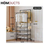 Simple Indoor Double Pole Coat Rack Shelves & Stands