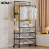 Simple Indoor Double Pole Coat Rack Shelves & Stands