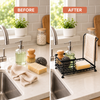 Kitchen sink counter before and after organization
