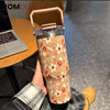 Sitarayuri Blossom Floral Tumbler – Insulated Travel Cup with Handle 40oz