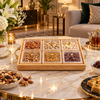 Six-piece wooden dry fruit serving set