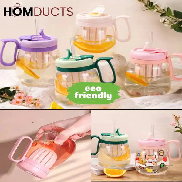 Sleek & Stylish 850ml Transparent Glass Bottle - Perfect for Milk, Juice & More!