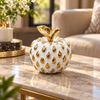 Luxury White & Gold Apple Decorative Jar – Small