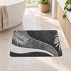 Small absorbent bathroom floor mat - Black Palm design