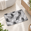 Small absorbent bathroom floor mat - Monochrome Feather design