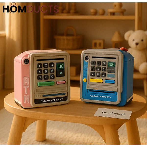 Smart Digital ATM Piggy Bank for Kids – Face Recognition Password Lock & Coin Slot