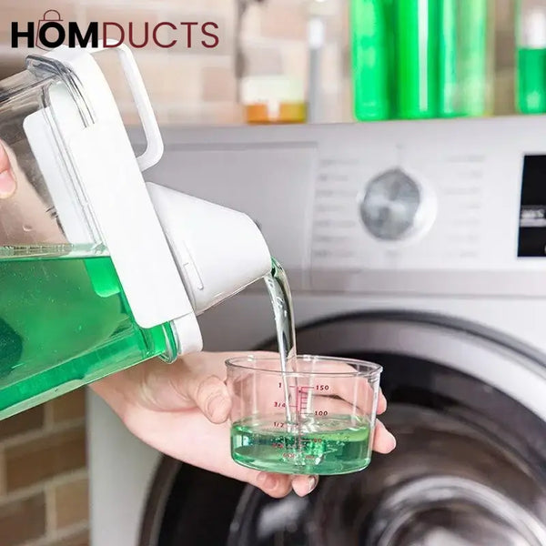 Smart Laundry Dispenser Set – Stackable Containers with Built-In Measuring Cup for Detergent & Softener