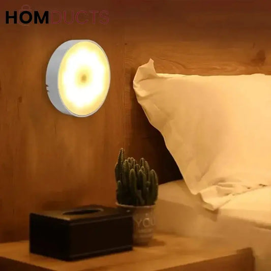 Smart Motion Sensor LED Night Light - USB Rechargeable for Bedroom Hallway & Kitchen