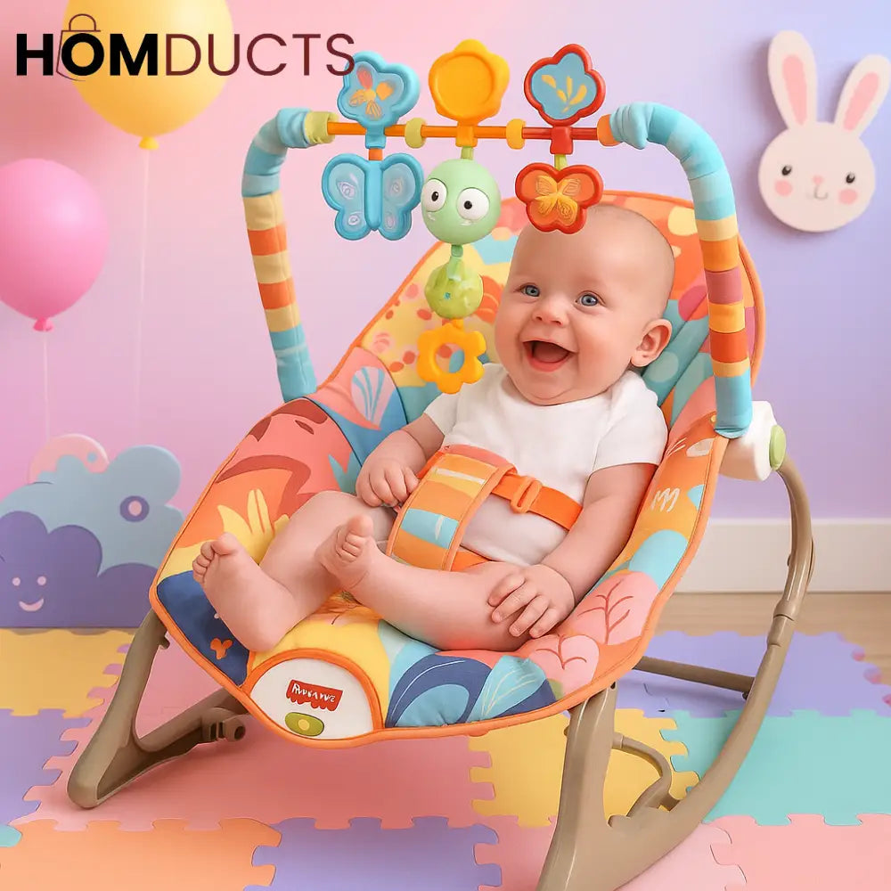 Soothing Snuggle Baby Rocker – Colorful Pastel Comfort Seat – Homducts