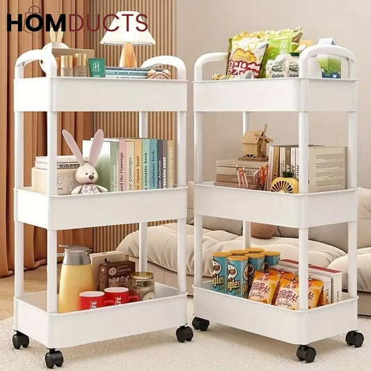 Space Saving 3 Tier Trolly Shelves & Stands