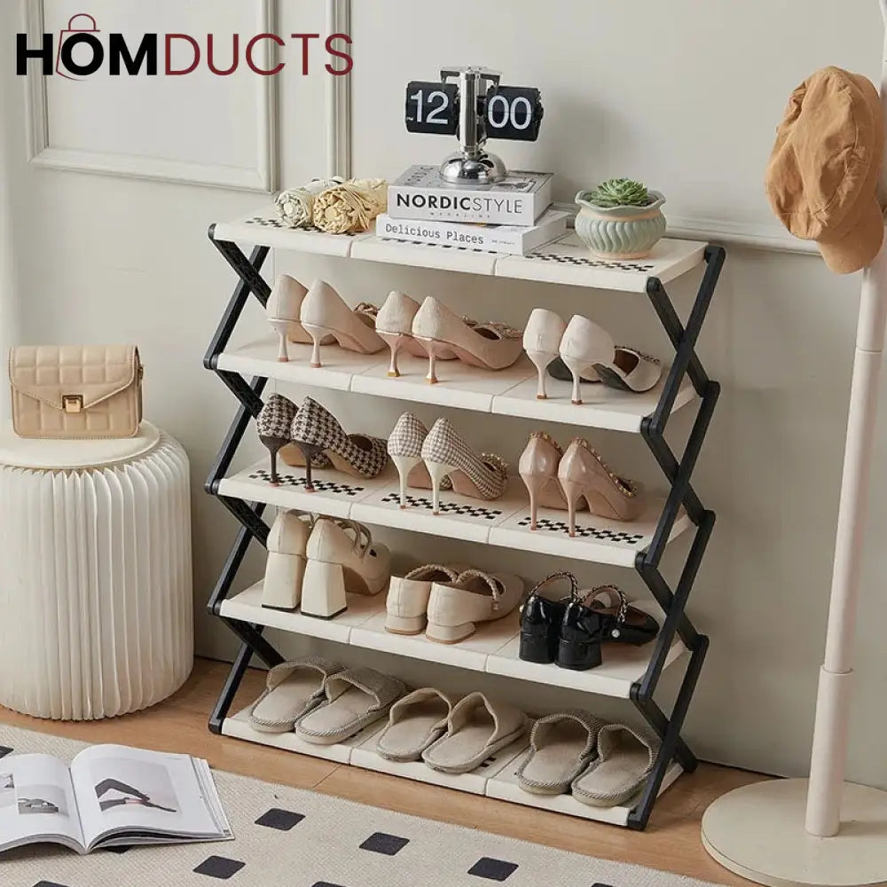 Space Saving Foldable Shoe Rack