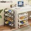 Space Saving Shoe Rack 4 Layers - Portable Dustproof & Rust-Proof Organizer with Rollers