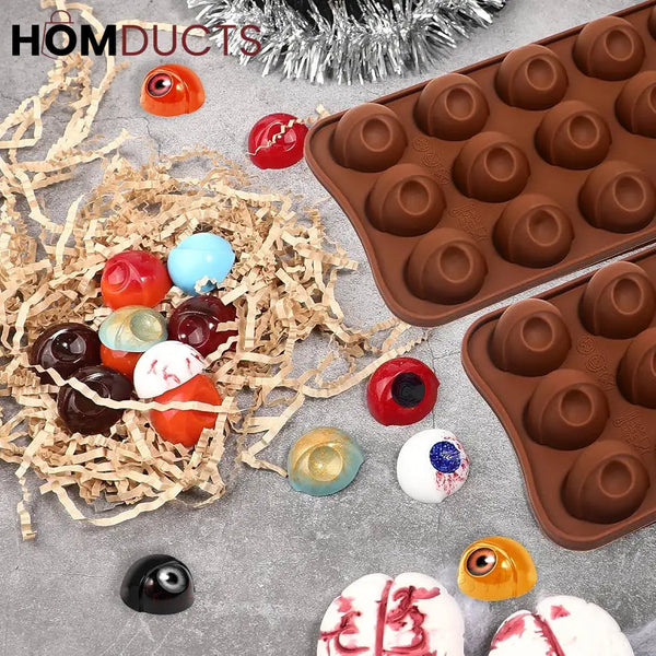 Spooky Eye Ball Silicone Chocolate Mold - 15 Cavity DIY Baking & Decorating