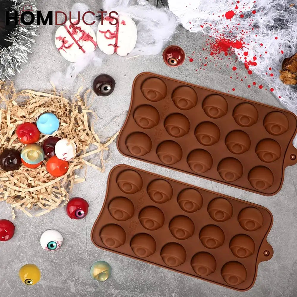 Spooky Eye Ball Silicone Chocolate Mold - 15 Cavity DIY Baking & Decorating