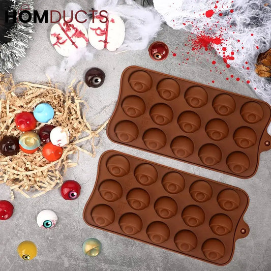 Spooky Eye Ball Silicone Chocolate Mold - 15 Cavity DIY Baking & Decorating