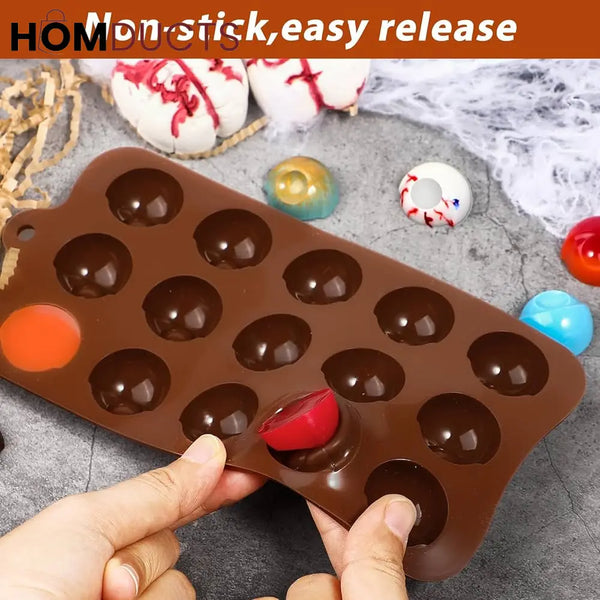 Spooky Eye Ball Silicone Chocolate Mold - 15 Cavity DIY Baking & Decorating